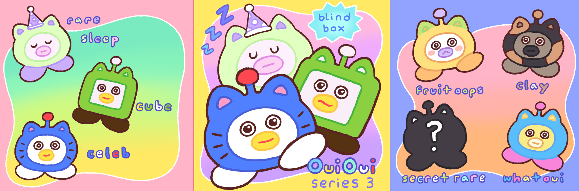 ouioui monsterpartyコラボ itemlabel OuiOui Series 3 Blindbox – Item Label